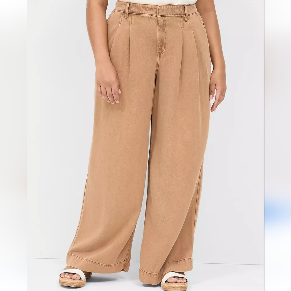 Lane Bryant Wide Leg Trouser Jeans in Camel